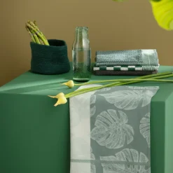 Theedoek Monstera groen