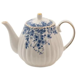 Theepot blauwe bloemetjes