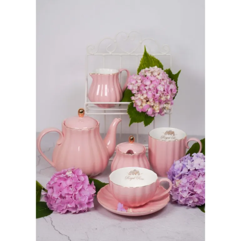 Theepot Royal Rose roze/goud