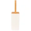 Toiletborstelhouder wit met hout