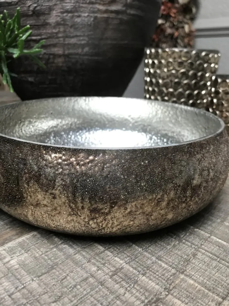 Vaas / waxinelichthouder brons