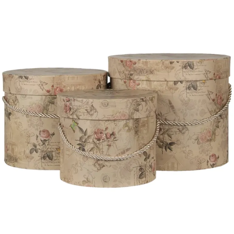 Vintage hoedendoos set van 3