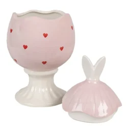 Voorraadpot ei roze 13*25