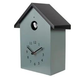 Wandklok met vogelgeluid groen/zwart 20*10*26