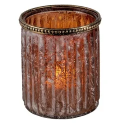 Waxinelichthouder bruin/roze 10*12
