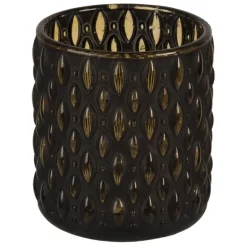 Waxinelichthouder (C) zwart/goud 8*9