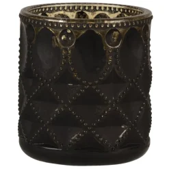 Waxinelichthouder (D) zwart/goud 8*9