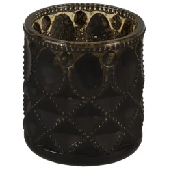 Waxinelichthouder (D) zwart/goud 8*9