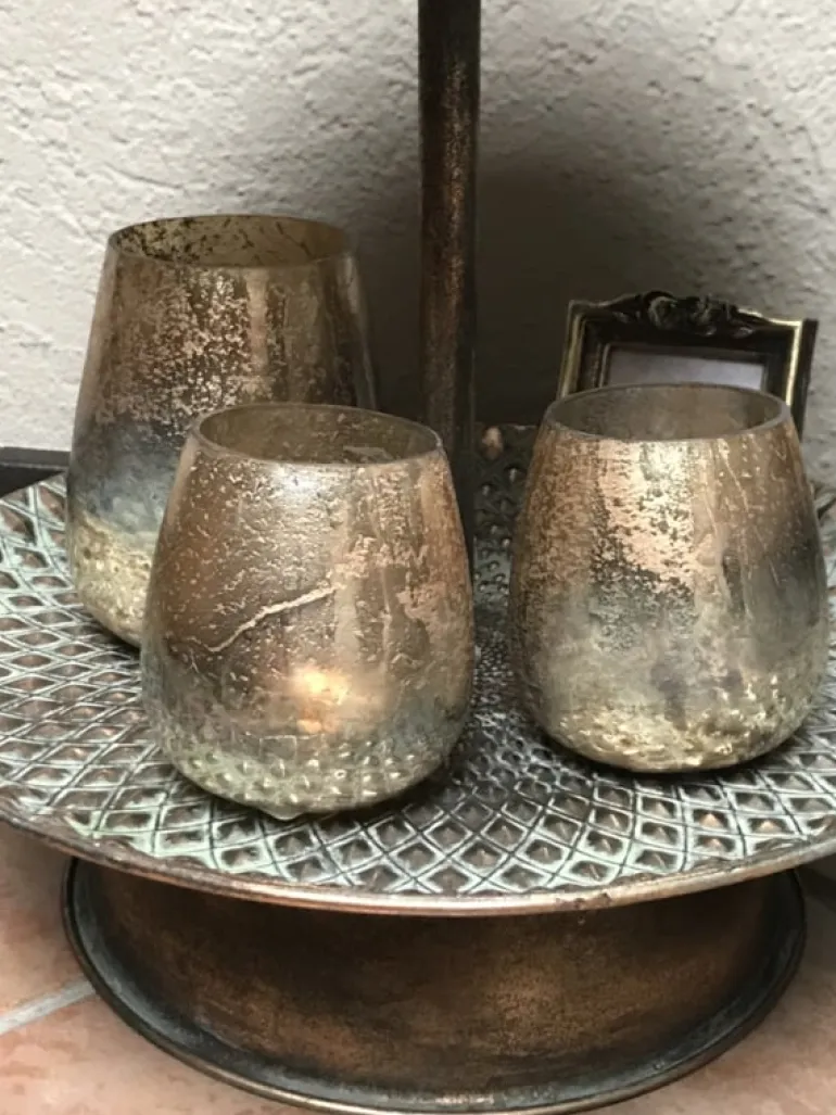 Waxinelichthouder goud 11*14