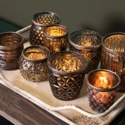 Waxinelichthouder goud/brons 6*5