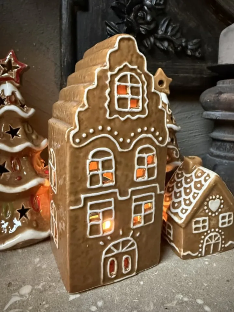 Waxinelichthouder huisje 8*7*16