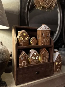 Waxinelichthouder peperkoekhuisje 11*9*21