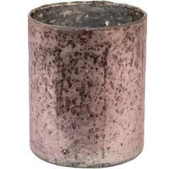 Waxinelichthouder rond roze 13*15