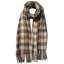Winter sjaal geruit bruin/beige