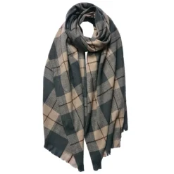 Winter sjaal geruit grijs/beige