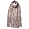 Winter sjaal geruit roze/beige