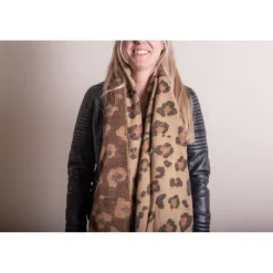 Winter sjaal panter bruin/beige