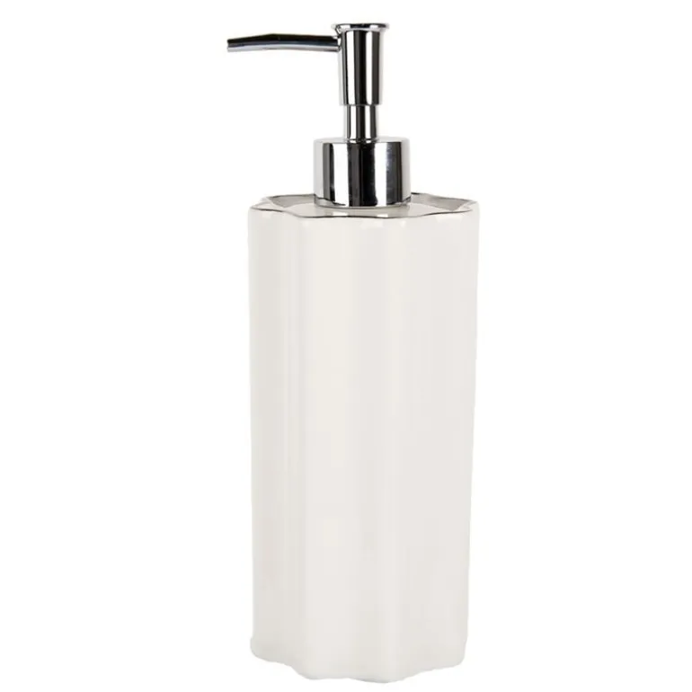 Zeepdispenser gegolfd wit