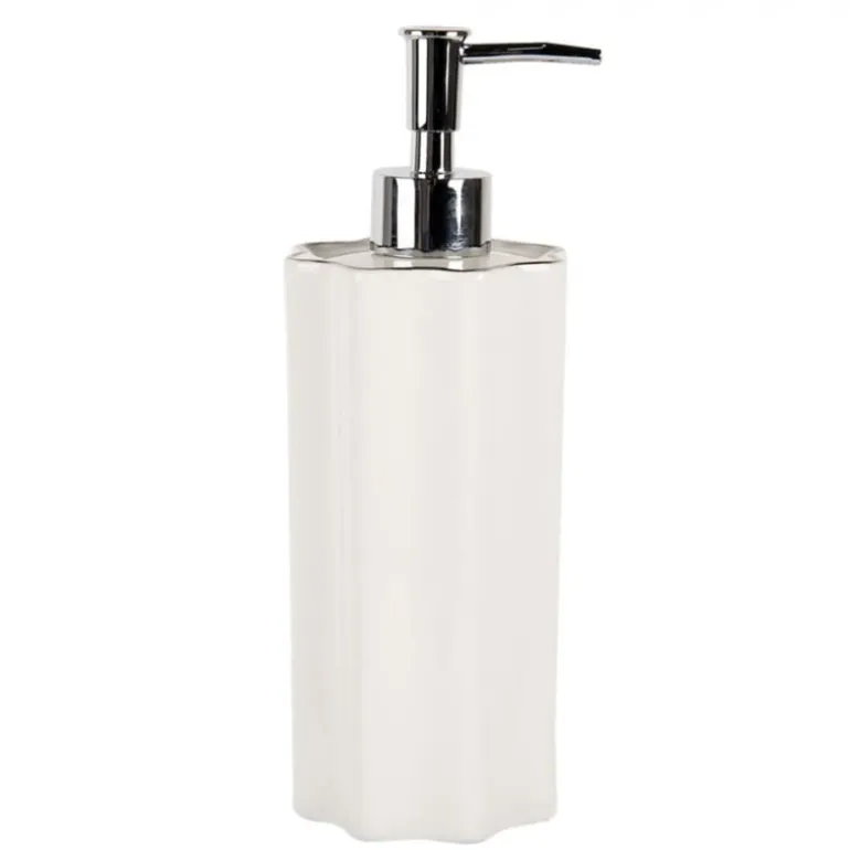 Zeepdispenser gegolfd wit